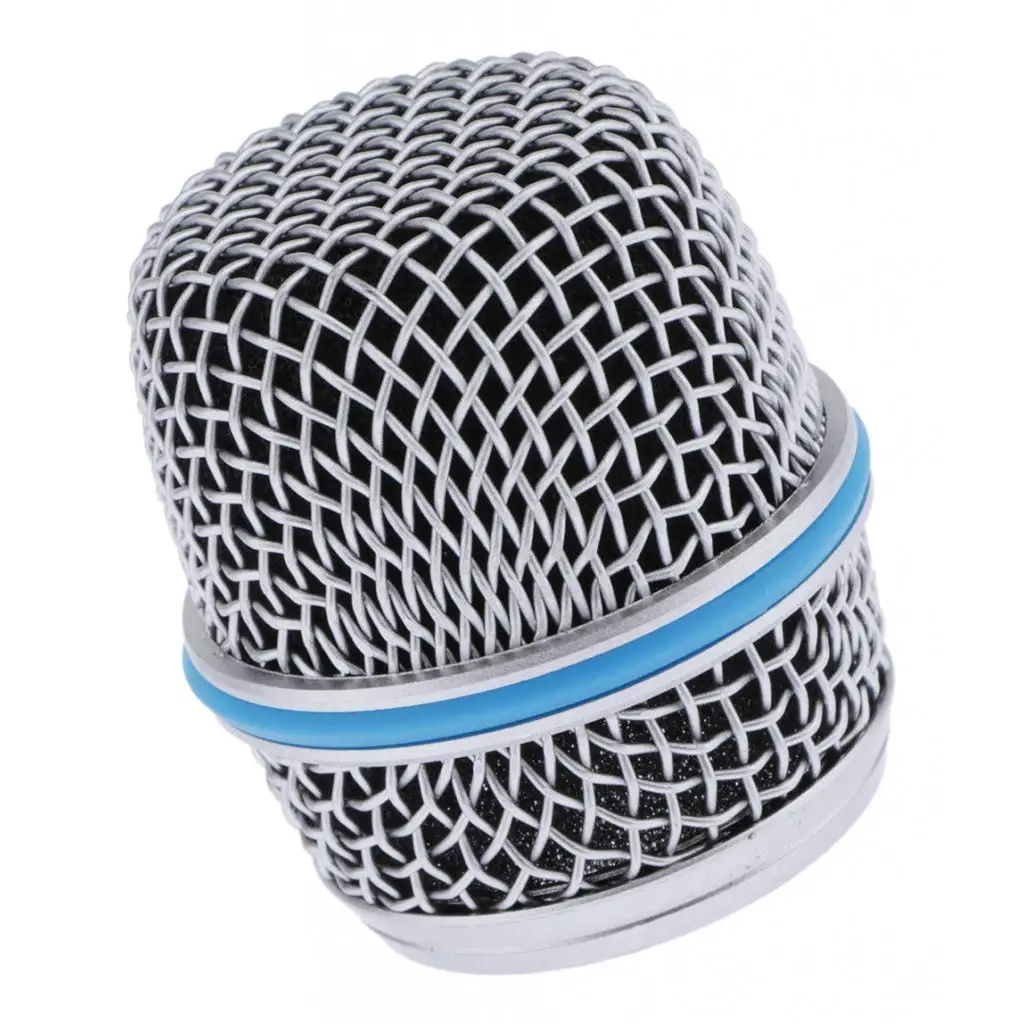 Microphone Grill Replacement Stainless Steel Ball Mesh Head Foam Windscreen Shield for Recording and Stage Dynamic Microphones