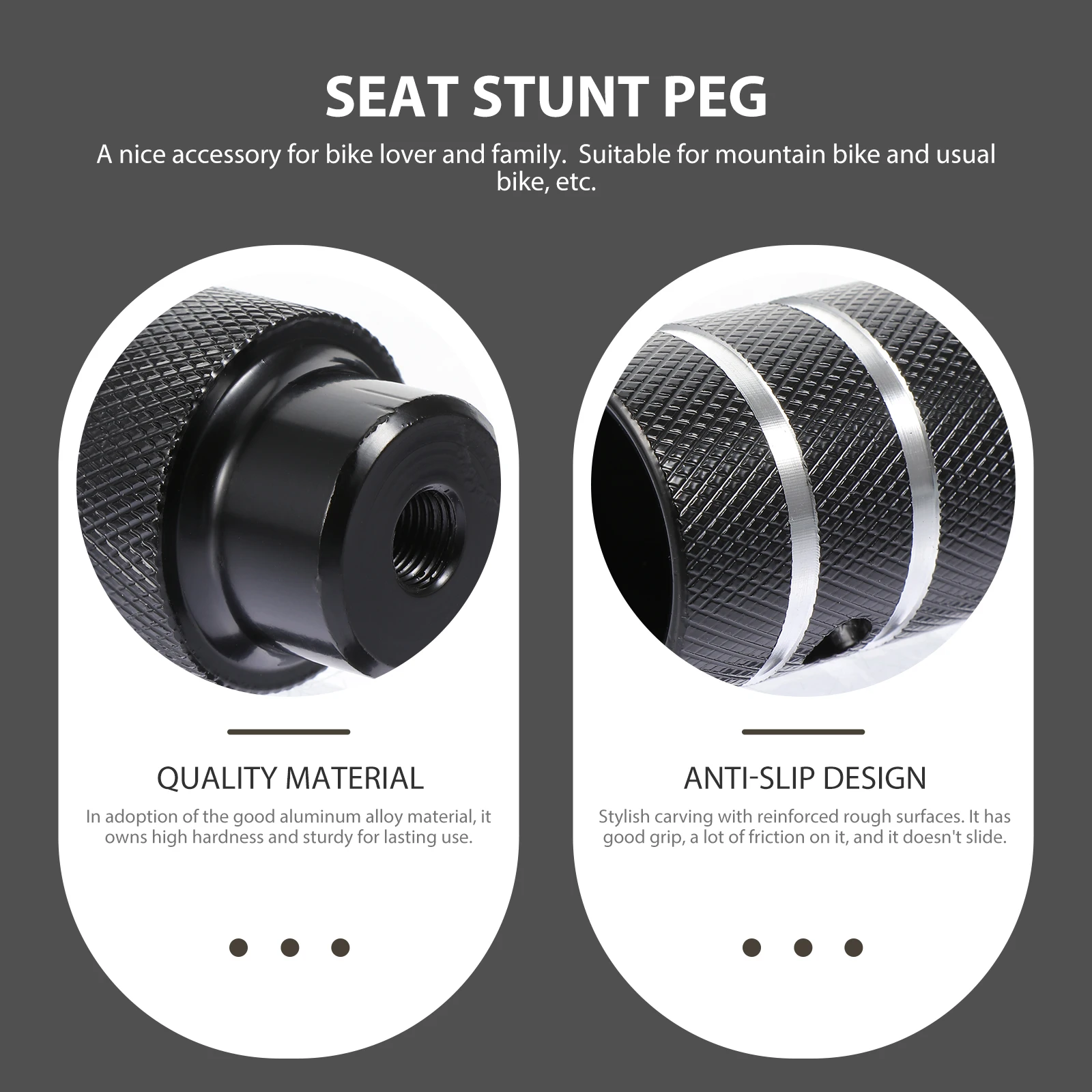 1Pair Bike Pegs Pedals Reinforced Rough Surface Easy Installation Bikes Backseat Pedal Bike Pedal Peg