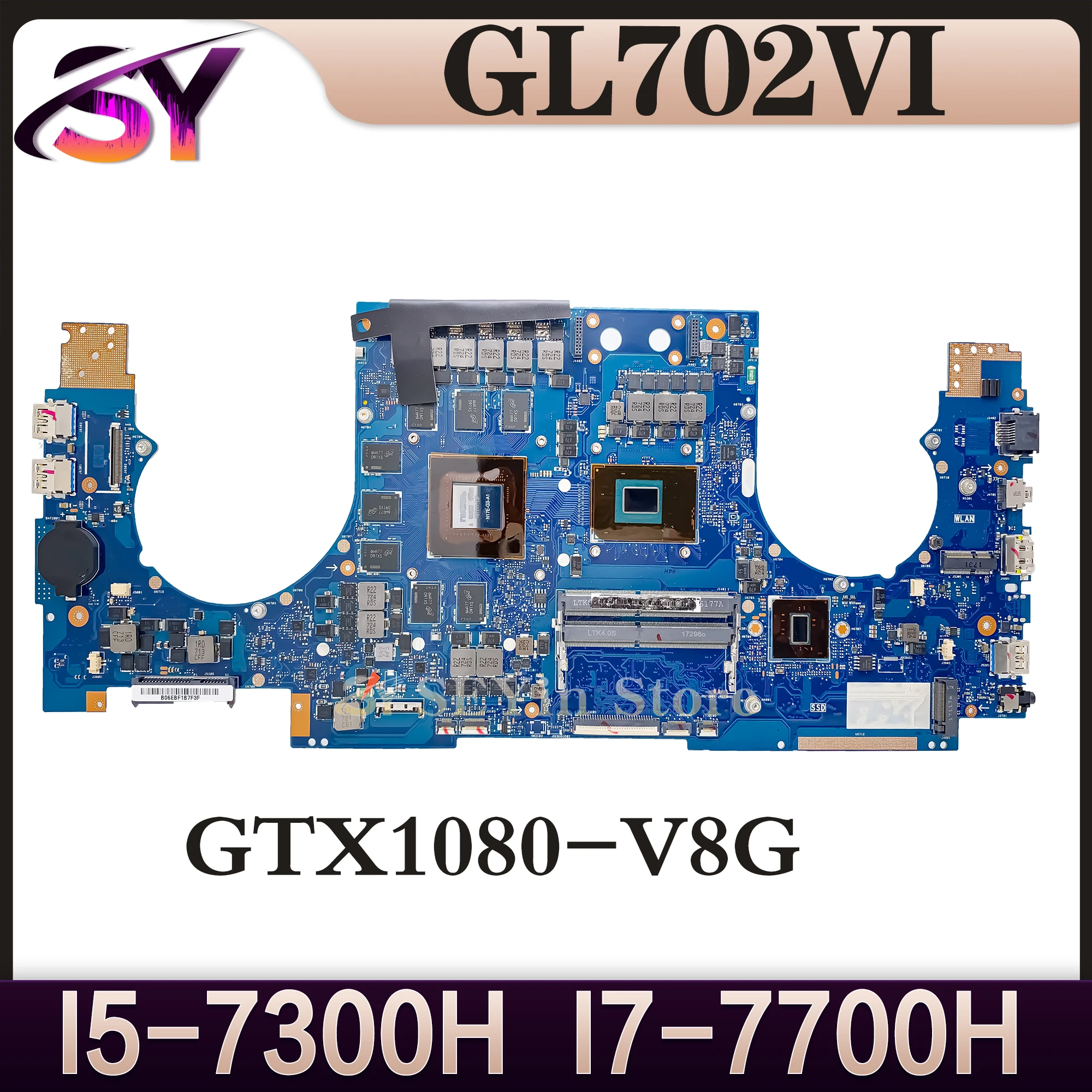 GL702VI Mainboard For ASUS ROG GL702V S7VI Laptop Motherboard I5-7300H I7-7700HQ GTX1080-8G