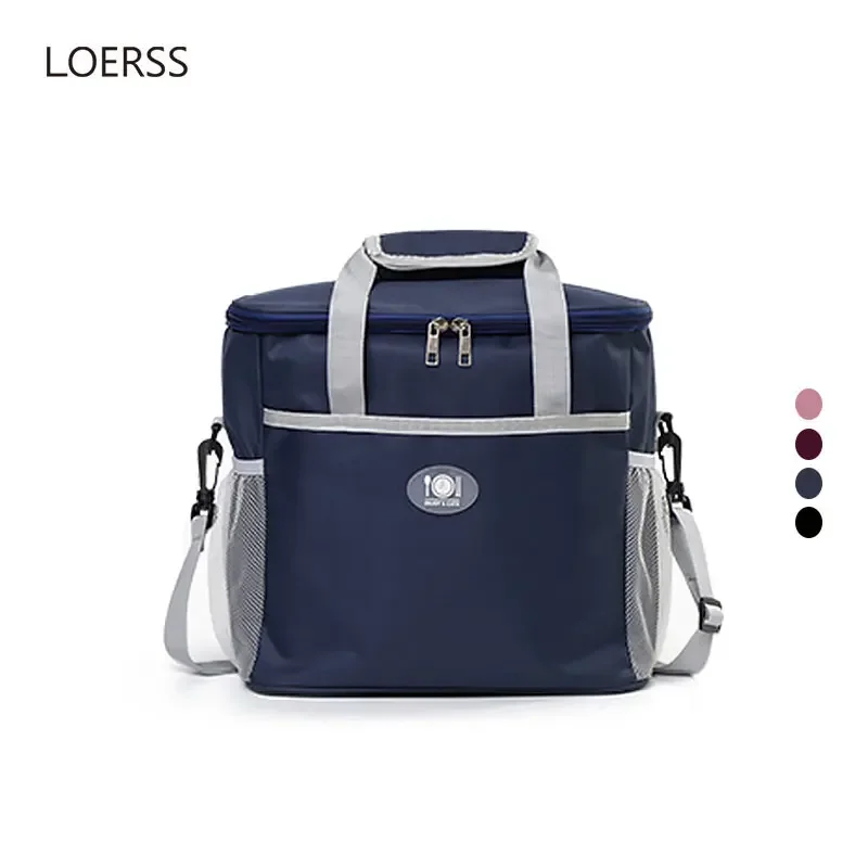 LOERSS Practical Insulated Lunch Bags Large Capacity Waterproof Cooling Bag Portable Picnic Bag for BBQ Family Camping Outdoor