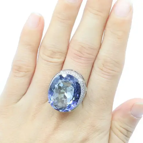 Buy 5 Get 1 Free 25x21mm SheCrown Unique Big Gemstone Fire Rainbow Mystic Topaz CZ Dating Silver Rings Many Sizes 6-11