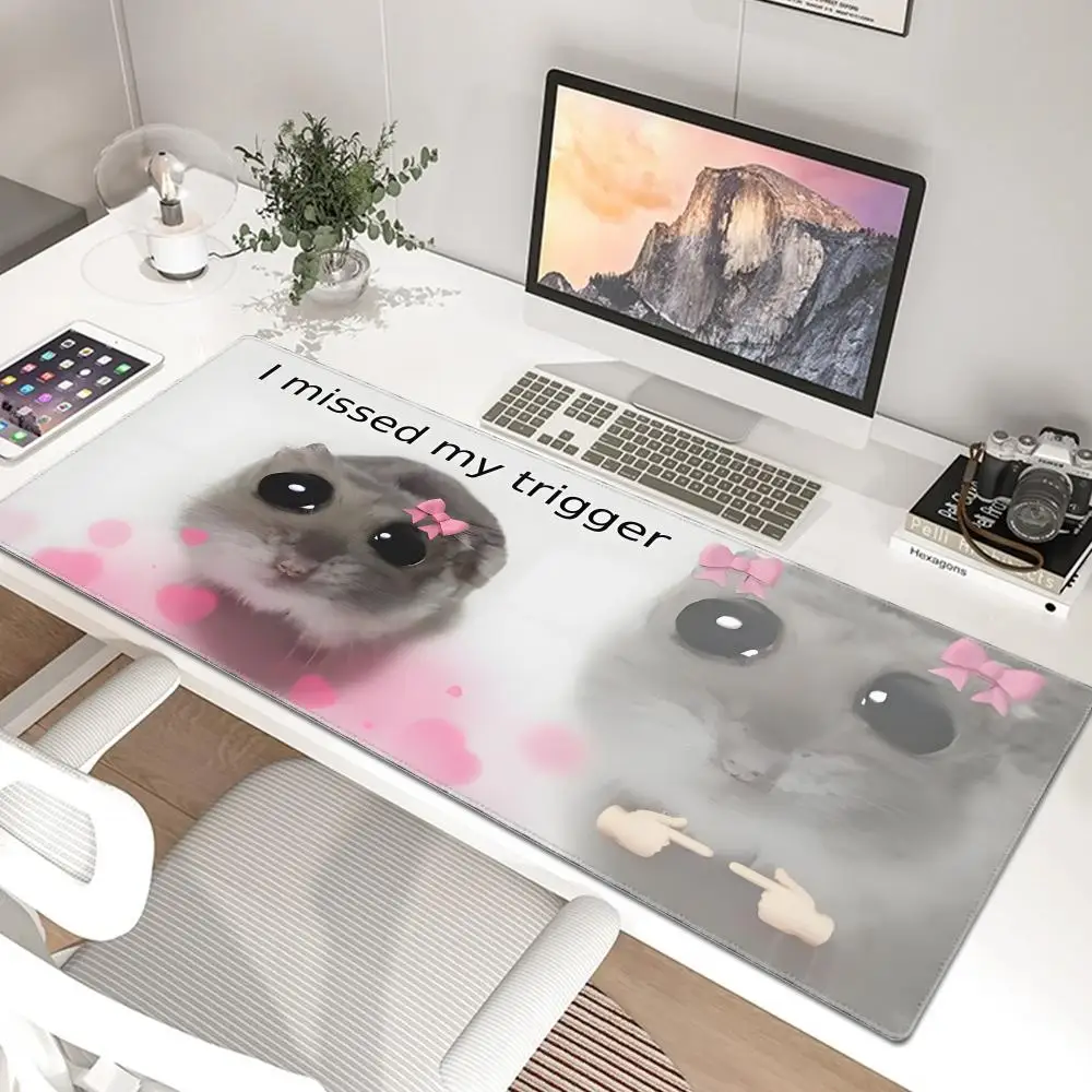 HD Printing XXL Playmat Funny Meme Mousepad MTG TCG Mouse Pad I Missed My Trigger Funny Design Desk Mat Laptop Cute Emoticon Mat