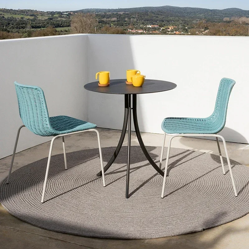 Outdoor aluminum alloy tables and chairs set rust-proof weather-resistant modern villa courtyard garden furniture
