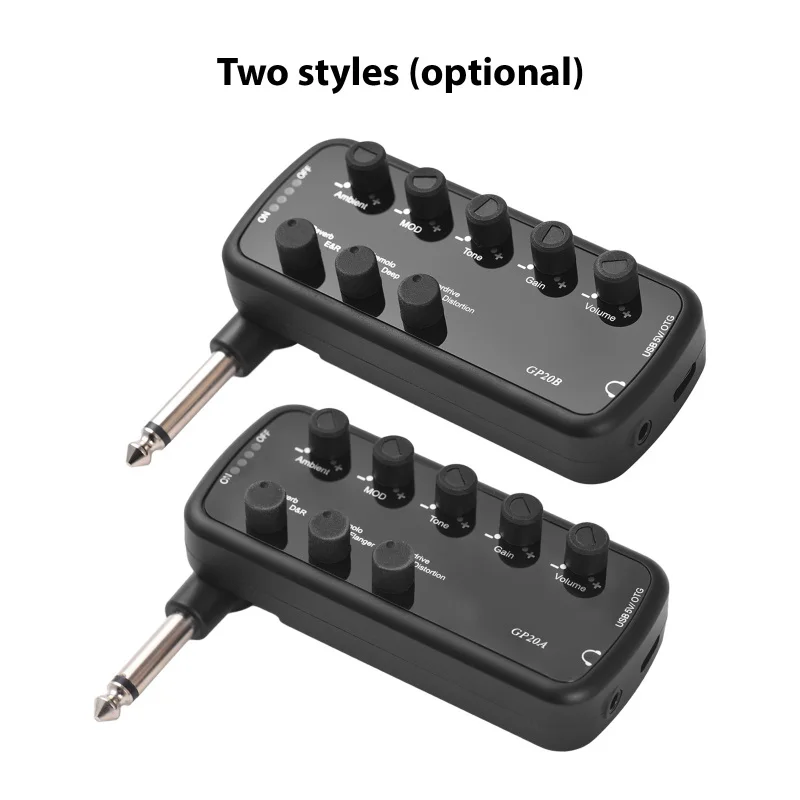 Mini Guitar Amplifier Portable Headphone Guitar Amplifier Plug Play 3 Built-In Speaker Simulations OTG Internal Recording GP20A