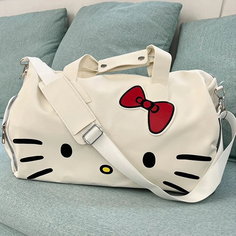 

Miniso Large Capacity Travel Carry On Luggage Designer Bags Luxury Cute Hello Kitty Waterproof Duffle Bag Fashion Trend Bag