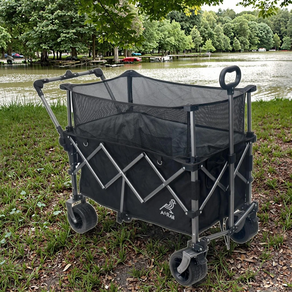 

BNcompany Home Garden Patio Plant Stand Flower Pot Cart Wagon with Handle Big Capacity Garden Trolley
