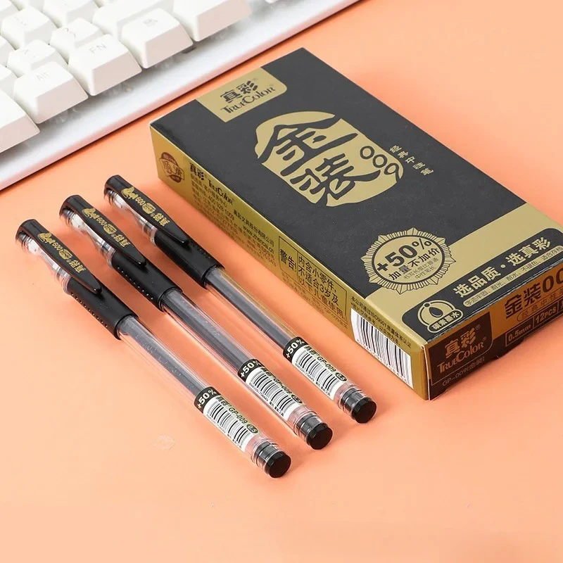 

0.5mm Gel Pens Kawaii Stationery Black/Red Ballpoint Pens 12pcs Cute Pens Korean Stationery School Supplies Office Accessories