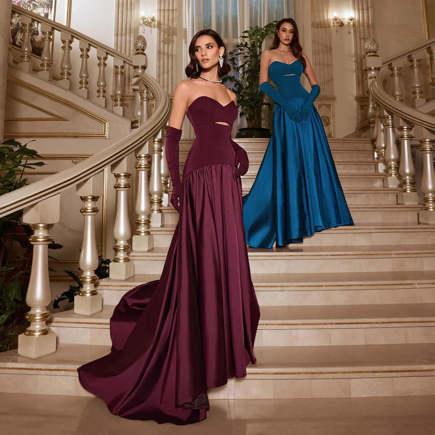 Sharon Said elegante vestido de noche de sirena Cabernet con escote en forma de corazón sin tirantes vestido de fiesta de graduación para mujer SF174 personalizado