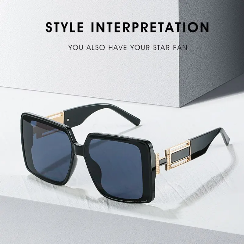 New Luxury Oversized Men Sunglasses Brand Designer Sun Glasses For Women Fashion Gradient Square Shades