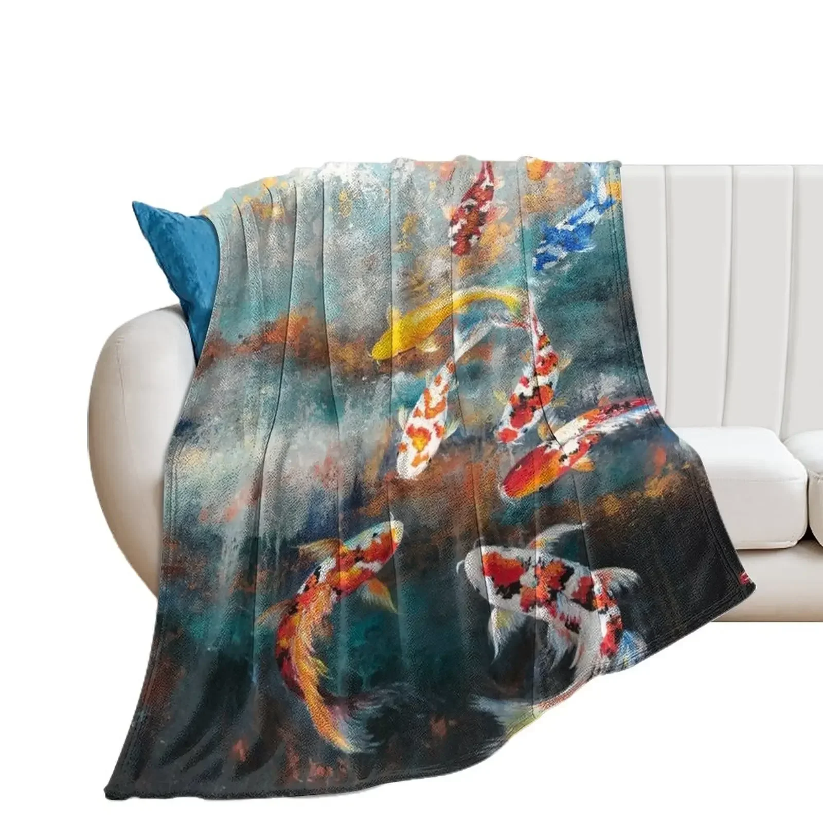 

Koi fish Throw Blanket Sofa Throw Blankets For Bed Decoratives manga Blankets