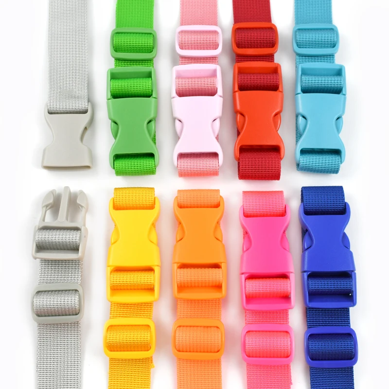 

2/5/10Pcs 20/25mm Colored Nylon Webbing Tri Glide Slider Clasp Buckle Strap Adjustable Hook Bag Dog Collar DIY Sewing Accessory