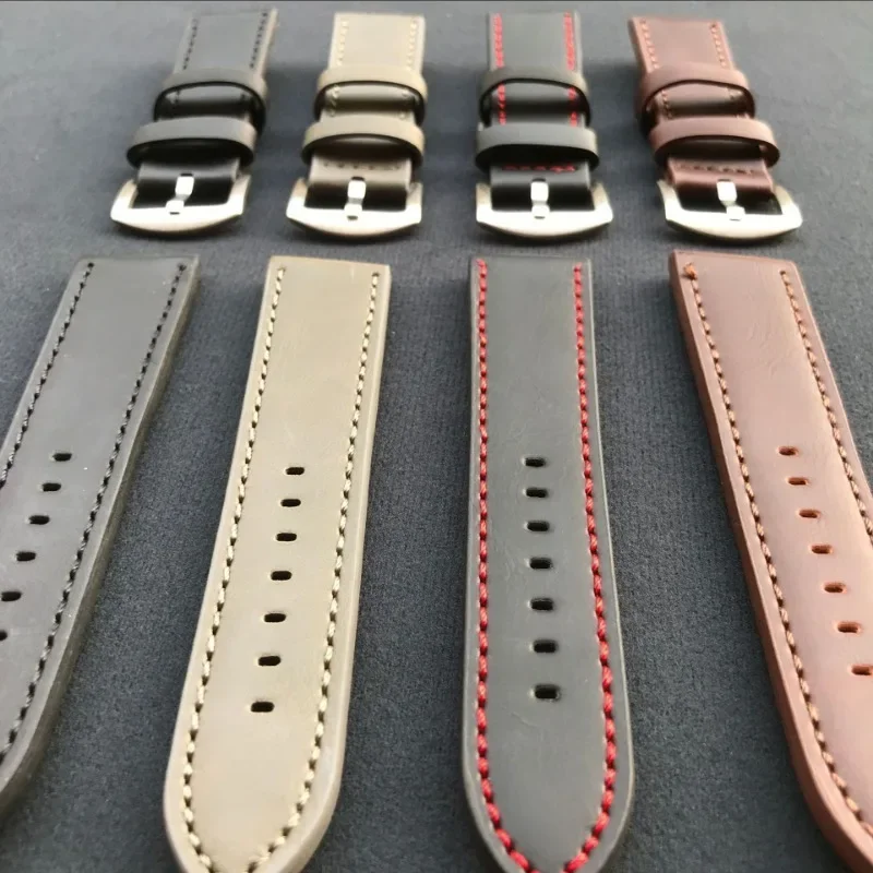 18mm 20mm 22mm 24mm Women Men Watchband Genuine Leather Watch Bands Straps Watch Accessories Coffee Black Belt Strap Raplacement