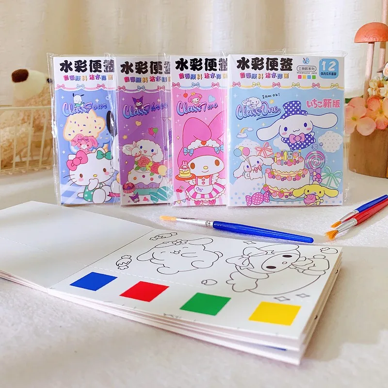 Sanrio Children\'s Coloring Book Fill Painting Watercolor Painting Kindergarten Baby Painting This Can Do Bookmark Wholesale