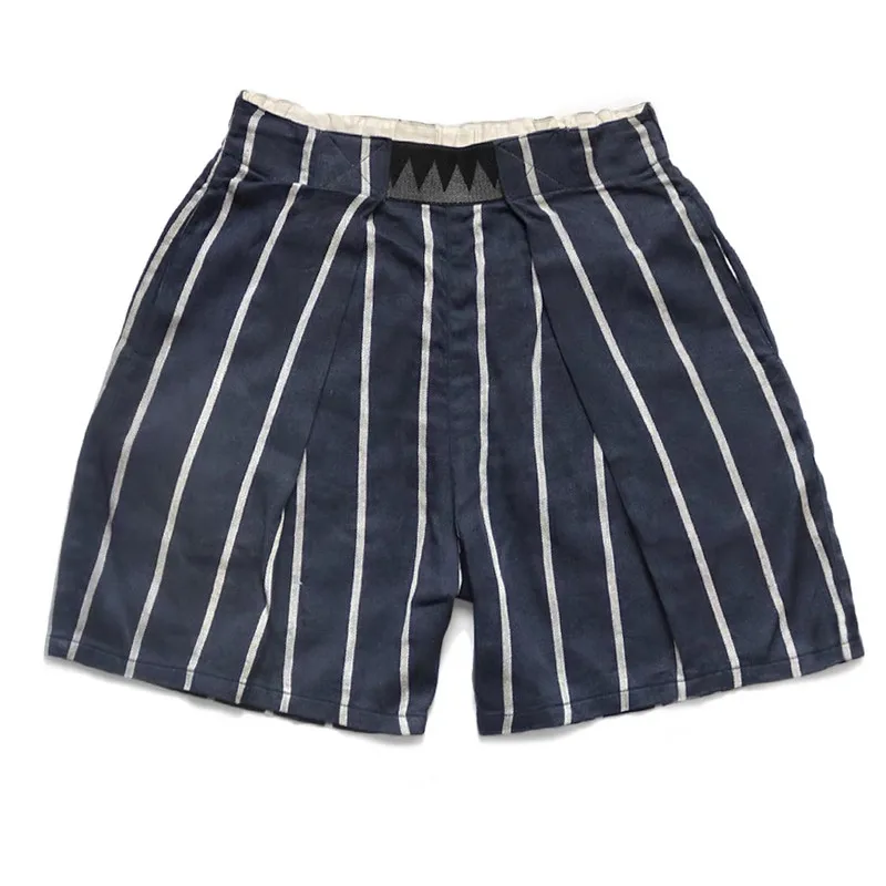 21SS KAPITAL Hirata Hiroshi Japanese Retro Trendy Cotton and Hemp Adjustable Elastic Casual Shorts in Two Colors