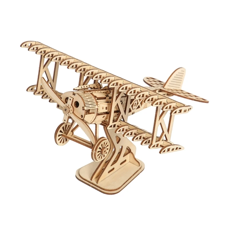 Wooden Puzzles DIY Models set for Kids Airplanes Woodcraft Construction Toy DIY Wright Flyer Model Airplanes set Gift