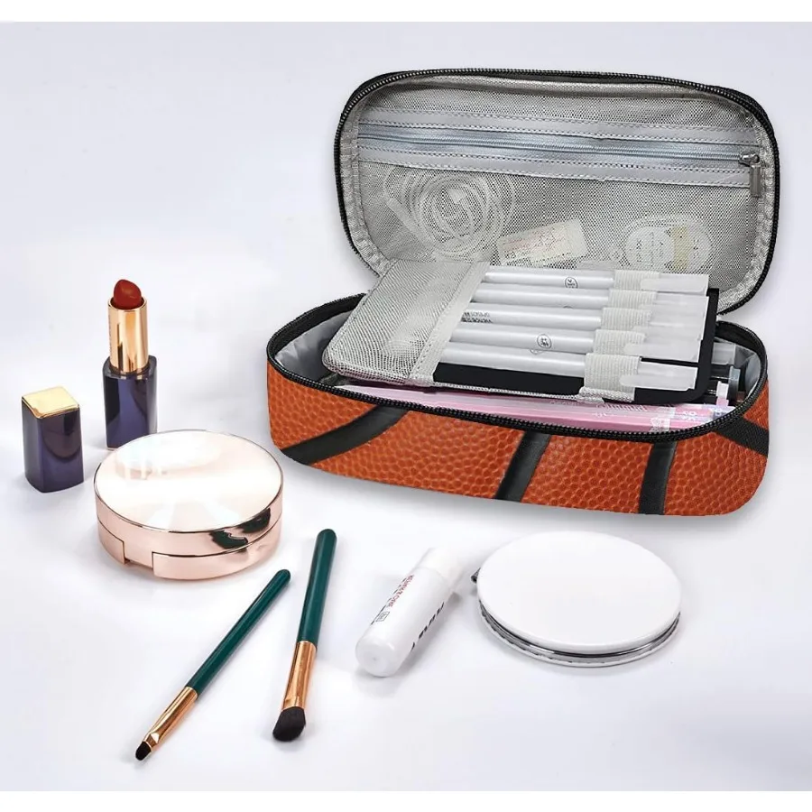 حامل أقلام متعدد الوظائف على كرة السلة مع حقيبة تخزين بسحاب للاستخدام المكتبي والمدرسة، أورجا قرطاسية ذات سعة كبيرة #5