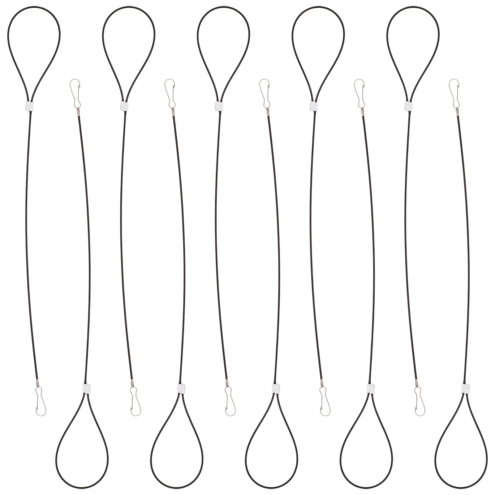 

10Pcs Stainless Steel Cable Key Rings Heavy Duty Wire Loops for Luggage Tags Travel Security Tag Keepers Steel Cable with Loops