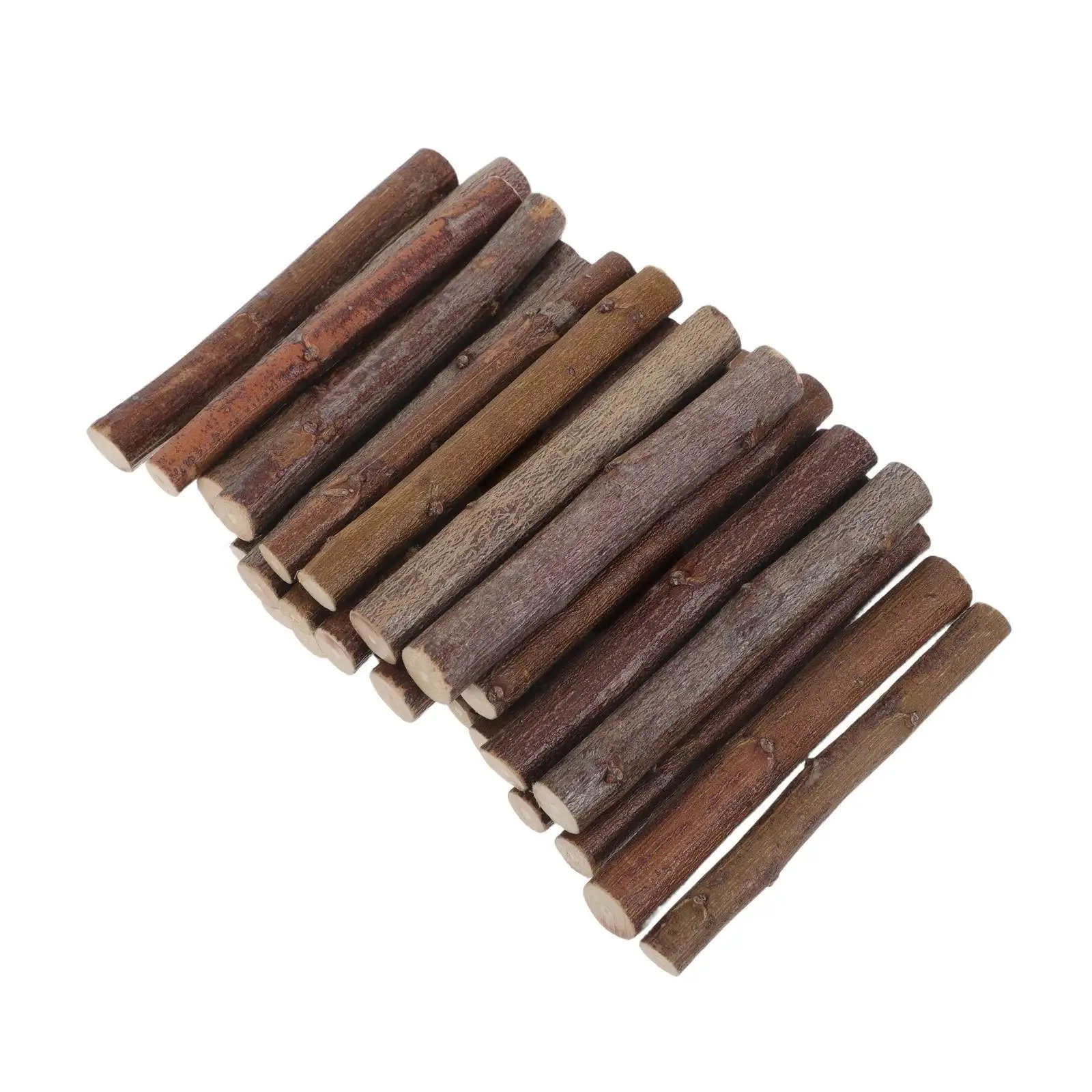 1Set Smooth Wooden Craft Sticks Natural Rustic Twigs 8Cm Round Mini Logs 0.3-0.4in Diameter for School Art Projects DIY Holiday