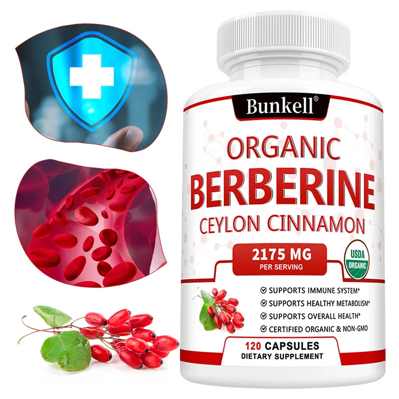 Berberine Capsules with Ceylon Cinnamon 2175 Mg, Support Immune System, Balance Blood Sugar Levels, Organic & Non-GMO Supplement