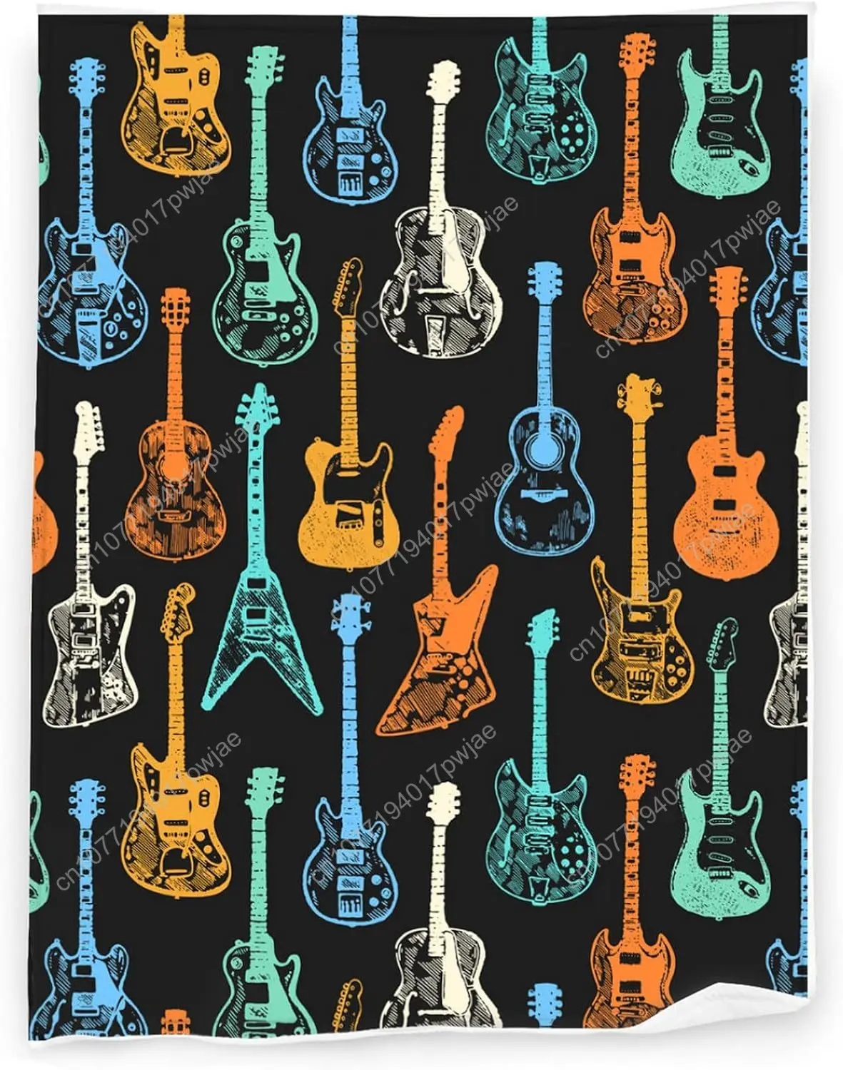 Guitar Soft Throw Blanket All Season Microplush Warm Blankets Lightweight Tufted Fuzzy Flannel Fleece Throws Blanket for Bed Sof