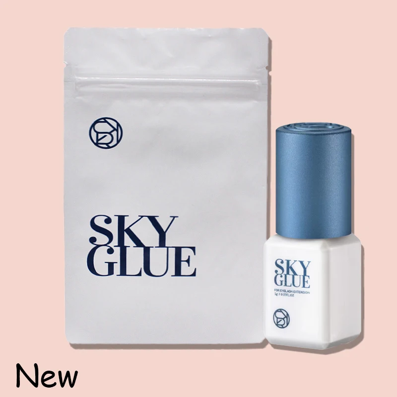 5ml Nuovo pacchetto SKY tappo blu Colla per estensione ciglia Corea Tempo di asciugatura rapida Forte ritenzione adesiva Strumenti per il trucco a lungo termine