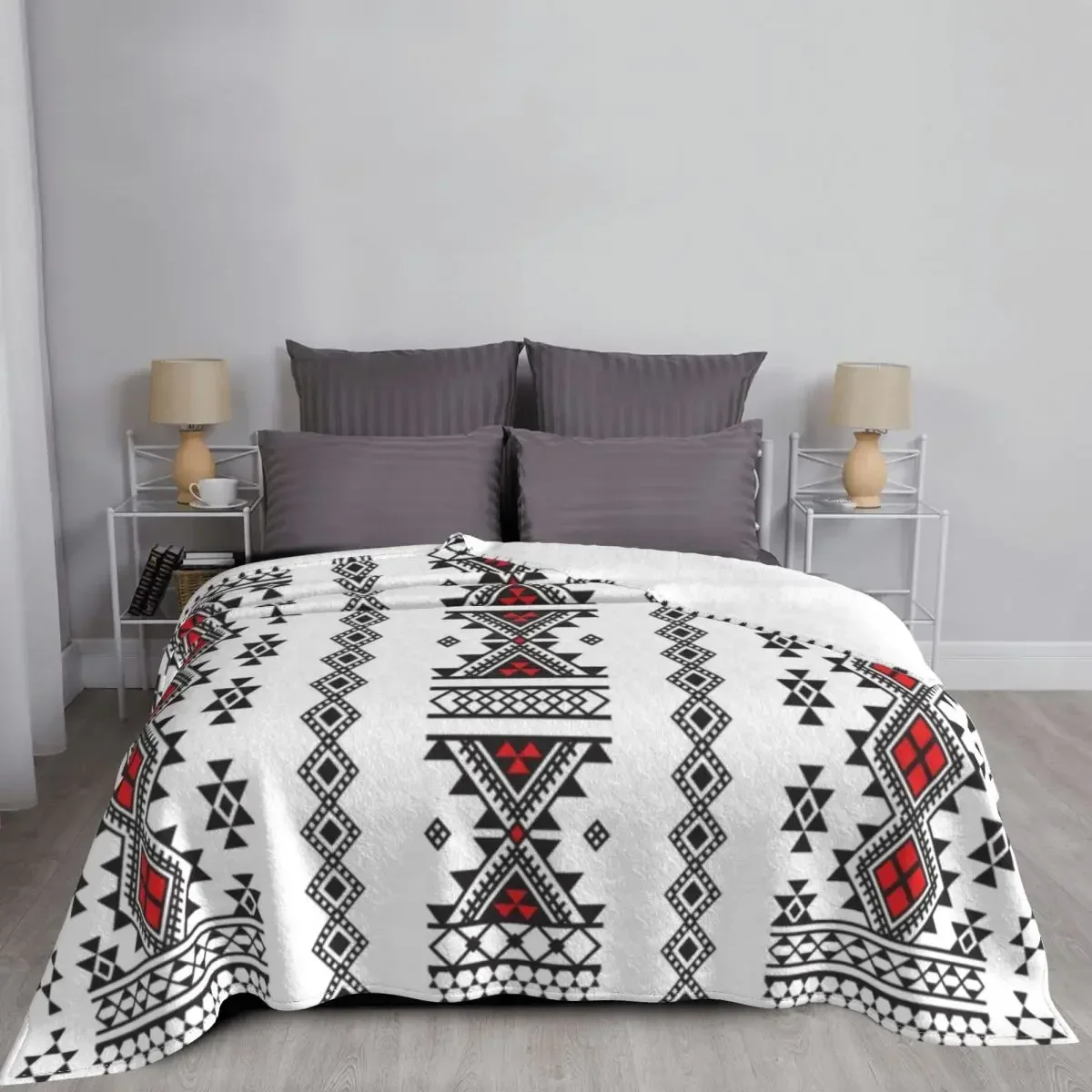 Print Kabyle Carpet Blankets Breathable Soft Flannel Winter Bohemia Amazigh Berber Throw Blanket for Couch Home Bed Gifts