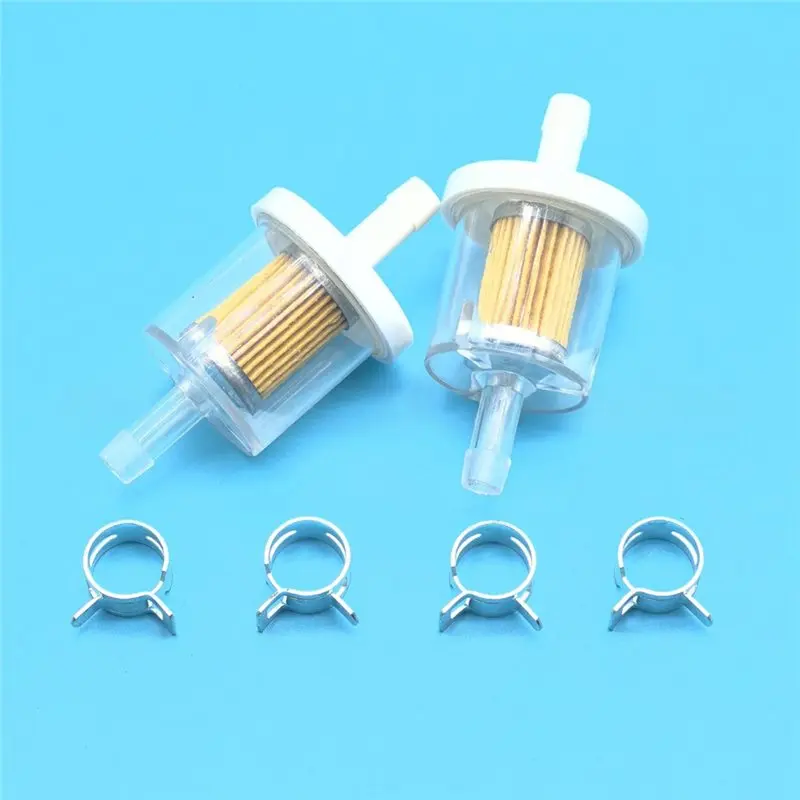 ABLK 1/4 Inch Inline Fuel-Filter Kit With Hose Clamps For Motorcycle Lawn Mower Small Engine Replace 49019-0027 691035 493629
