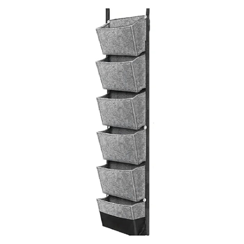 

TFORU-1 PCS Garden Wall Hanging Planting Bags 6 Pockets Felt Garden Growing Supplies Vegetable Green Plant Grow Planter Gray