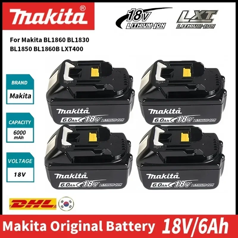 Original Makita 6Ah 5Ah 3Ah for Makita 18V Battery BL1830B BL1850B BL1850 BL1840 BL1860 BL1815 Rechargeable Lithium Battery