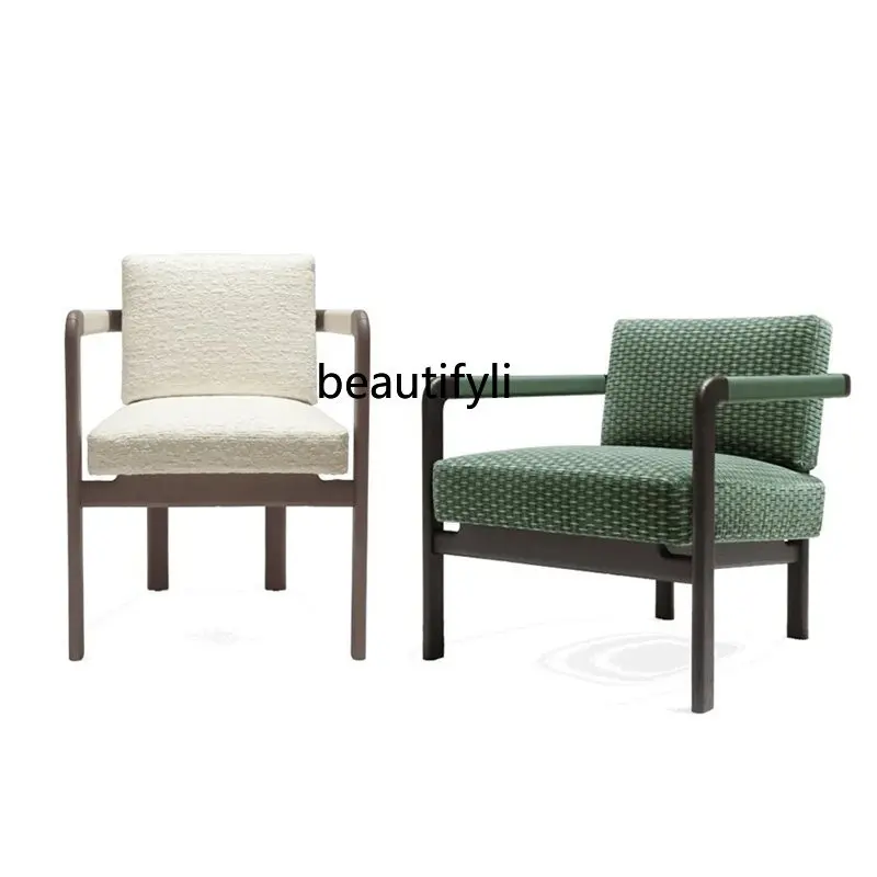 

Italian Minimalist Single-Seat Sofa Chair Home Living Room Leisure Chair Retro Affordable Luxury Modern Chair