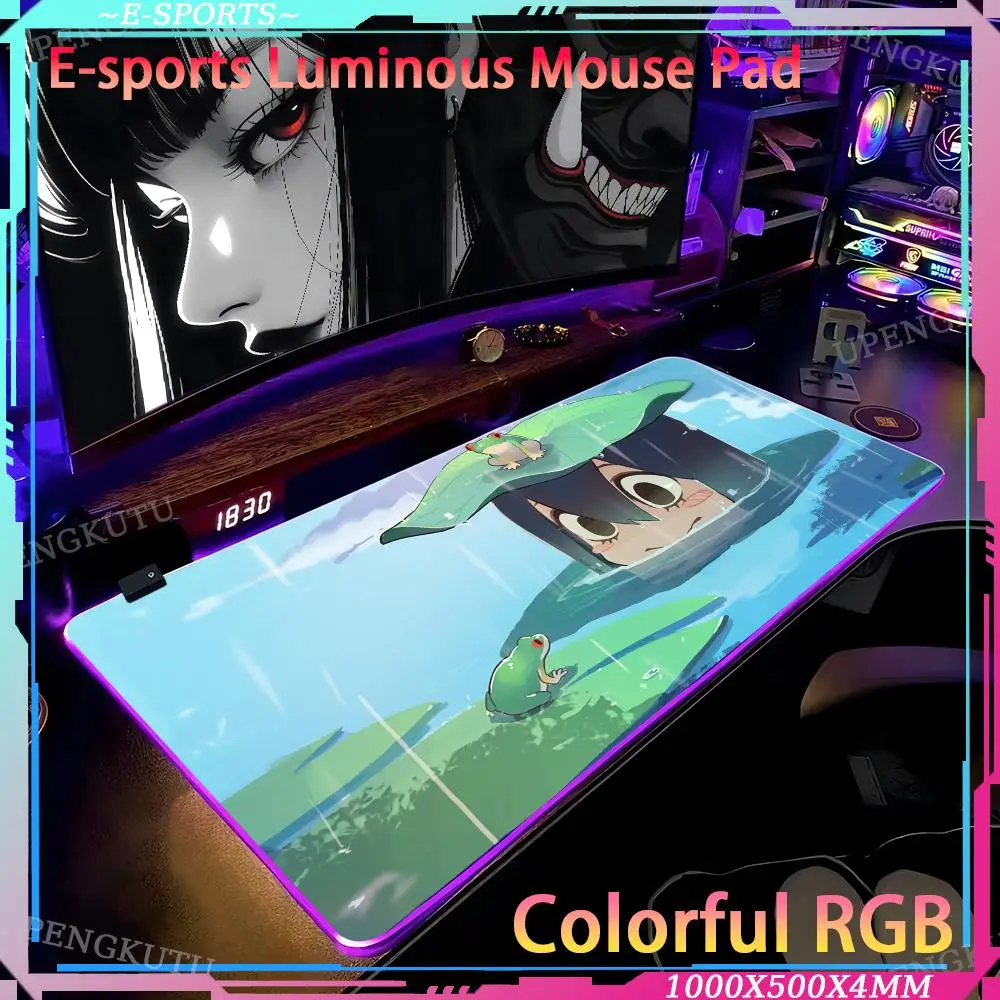 My_Hero_Academia RGB Keyboard accessories game Rubber non-slip pad mouse RGB gaming mouse pad Office