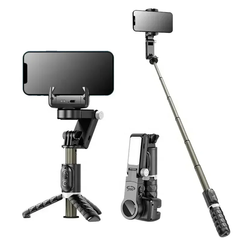 Desktop Gimbal Stabilizer Wireless Control Tripod Stand Selfie Stick Phone Auto Face Tracking Selfie Stick Tripod Fill Light