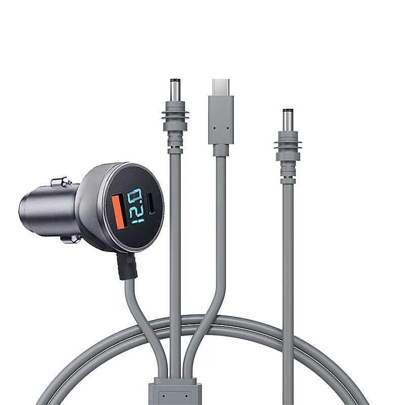 Customized digital display car charger star chain mini power cable 100W 12V USB C DC waterproof charging data cable
