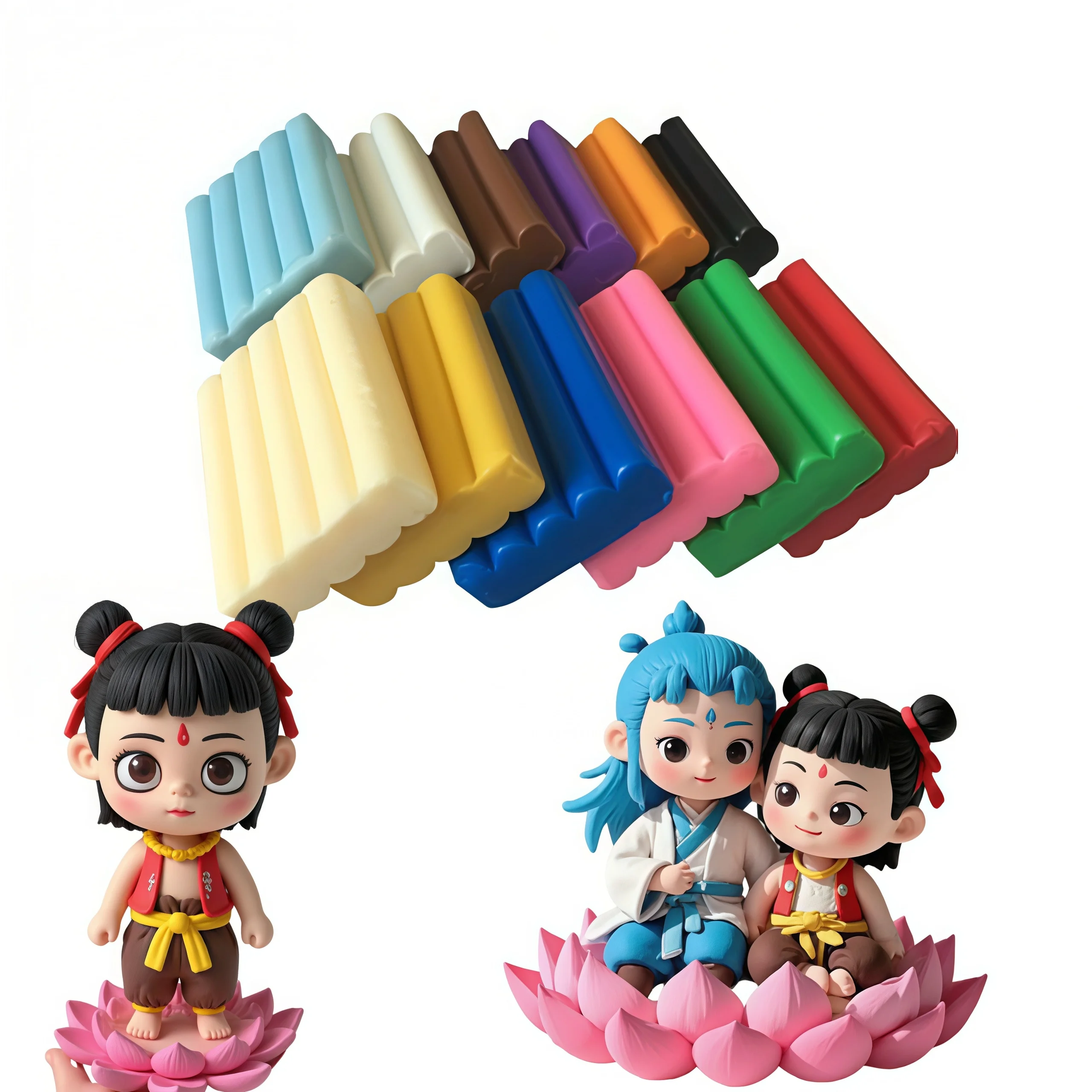 Oven Bake Polymer Clay Set 24 Colors 20g Block Modeling Clay Sculpting and Starter Bake Clay Kit Baking and Colored Professional 3