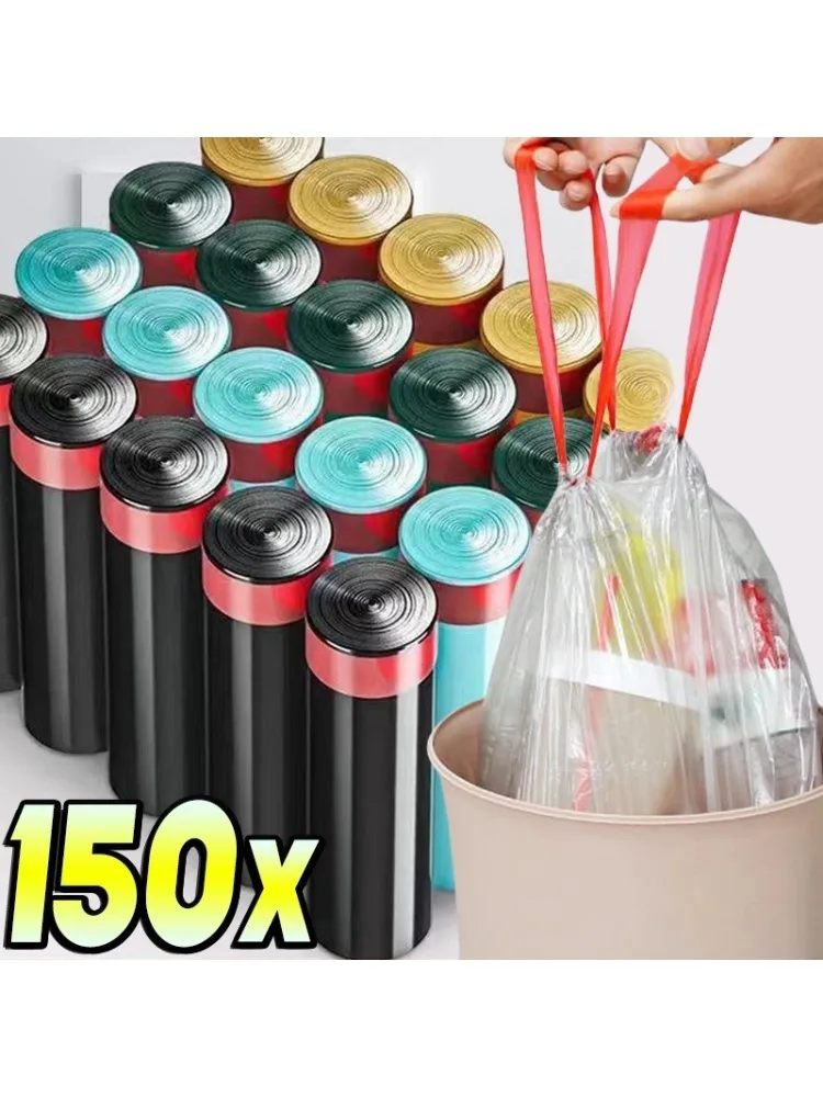 Sacs poubelles à cordon de serrage, petits sacs poubelles non parfumés, doublures de paniers pour cuisine, salle de bains, bureau