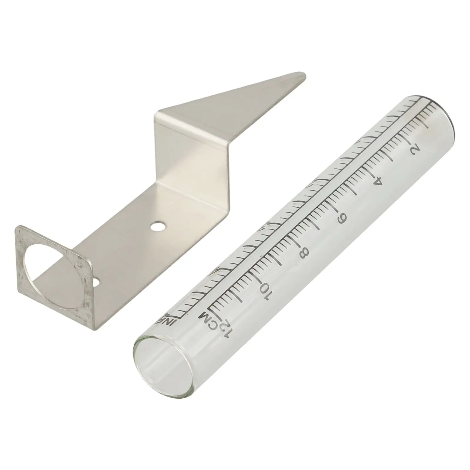 

Stainless Steel Holder Glass Rain Gauge Garden Monitoring Effortless Maintenance Large Easy-To-Read Increments For Gardening
