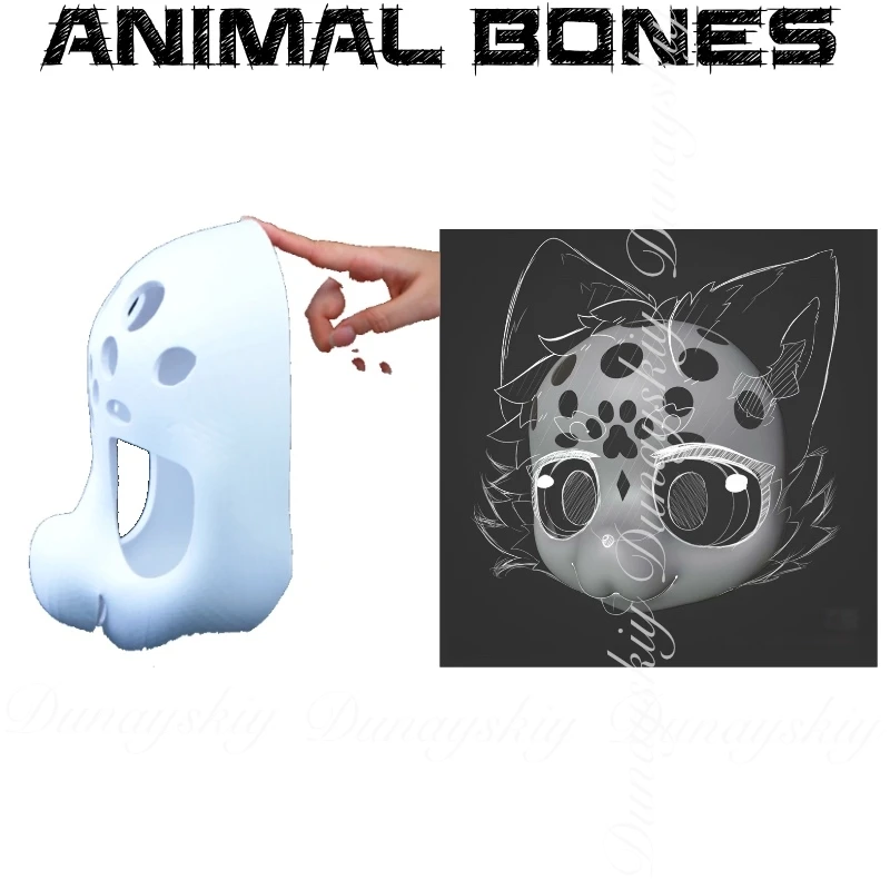 

White 3D Printed Halloween Anime Animal Bones Cosplay Costume Single Piece Animal Design High-Quality Polyester for Festive Wear