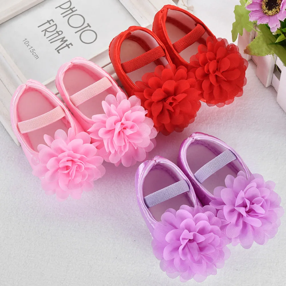 

1Pair Comfortable Baby Girls Shoes High Quality Cotton Fabric Lace-Up Crib Shoes Tape Fastening Size 11 Purple