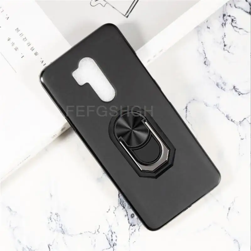 For LG G7 Thinq G7 One Back Finger Ring Soft TPU Silicone Case For LG g7+ thinq LG X5 Q9 One Phone Cover