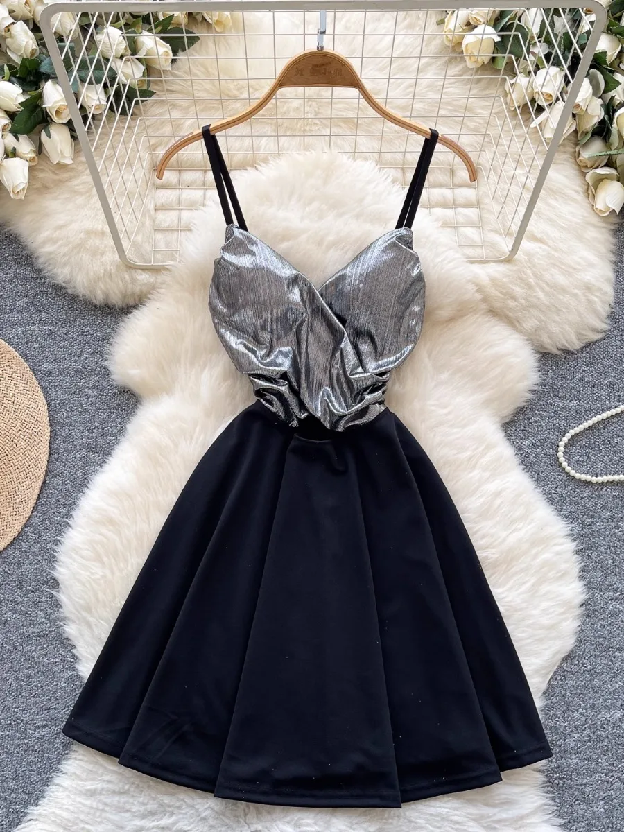 Foamlina Trendy Chic Abito sottoveste con scollo a V profondo e ritagliato Mini abito aderente estivo da donna Pure Desire per la festa del night club