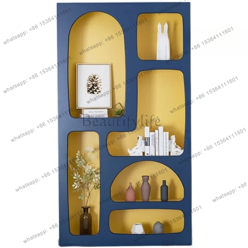 

Nordic Cream Style Creative Painting Bookcase Modern Simple Shelf