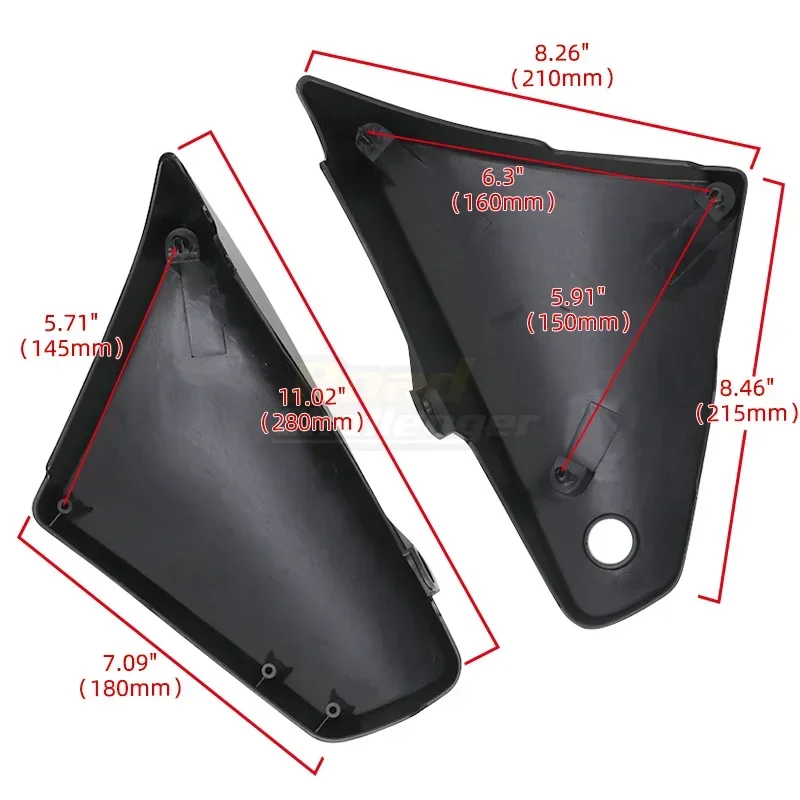 ABS Motorcycle Black Left Right Battery Side Fairing Covers Accessories For Kawasaki Vulcan VN900 Classic Custom 2006-2020