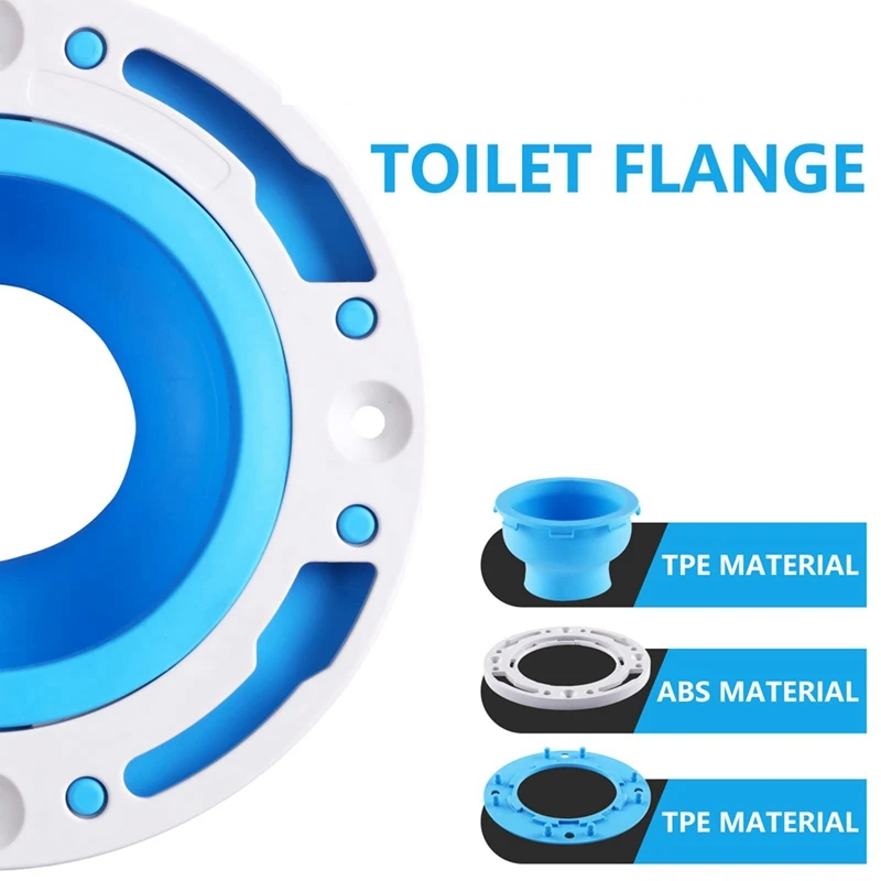 Toilet Flange Repair Kit, Universal Toilet Flange Fits, Fitting 4In And 5In Pipes, Toilet Repair And Install Durable Blue