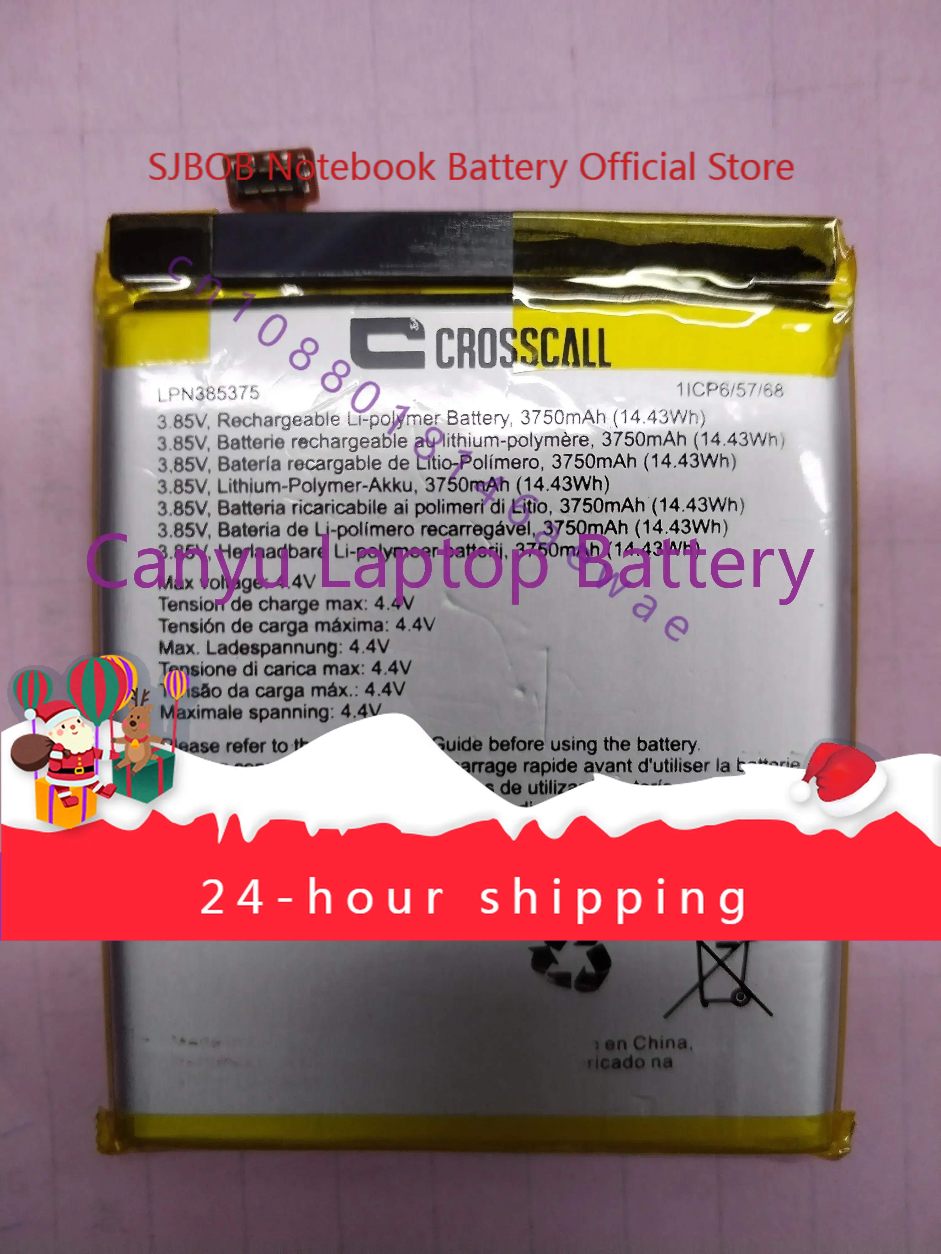 

100% новый аккумулятор для телефона CROSSCALL CORE X4 3750 мАч 3,85 В LPN 385375 для телефона CROSSCALL CORE X4