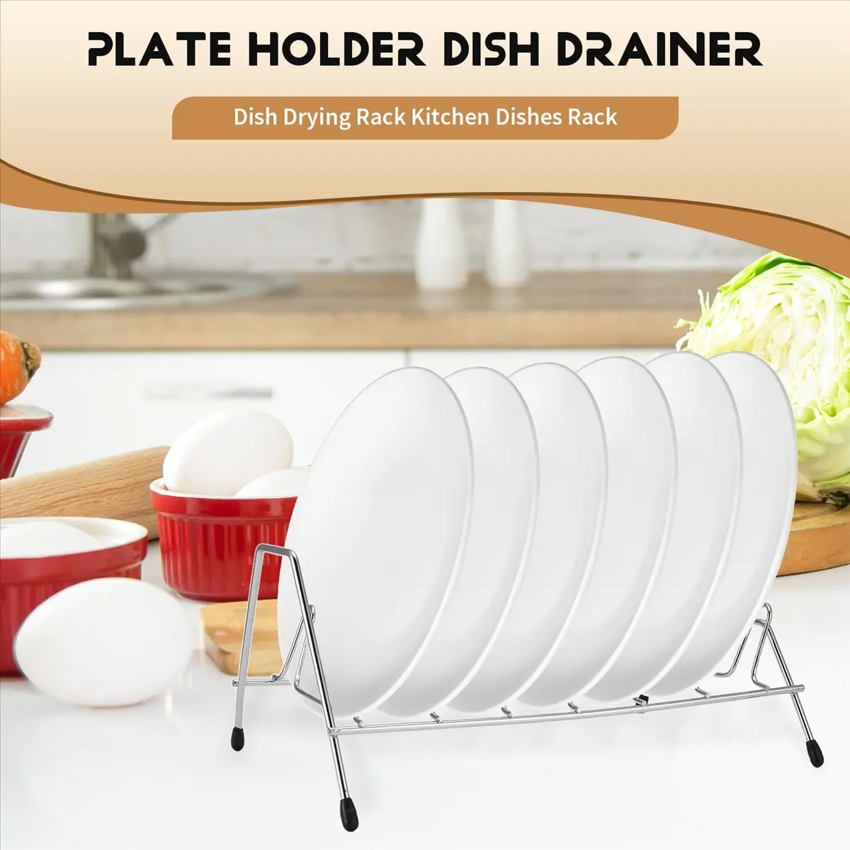 ABPP Dish Drying Rack Kitchen Dishes Rack & Plate Holder Dish Drainer
