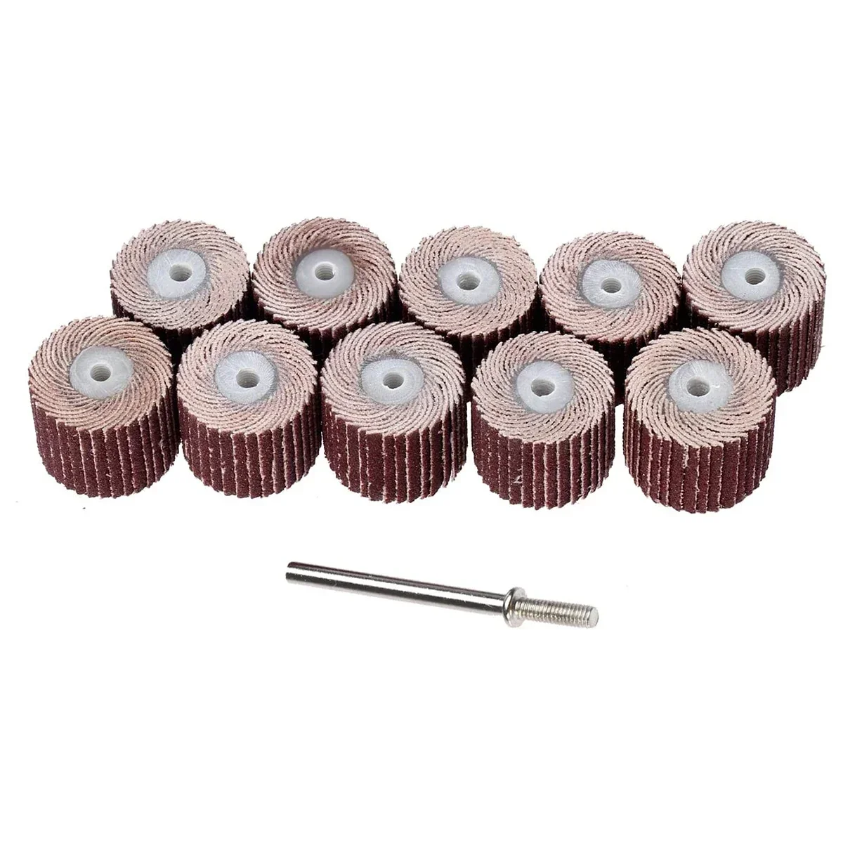 10Pcs 12mm Sand Paper Polishing Bits Flap Wheel Sandpaper Sanding Disc Roller Abrasive Mops-Wheel  For Rotary Tool 80-600 Grit N