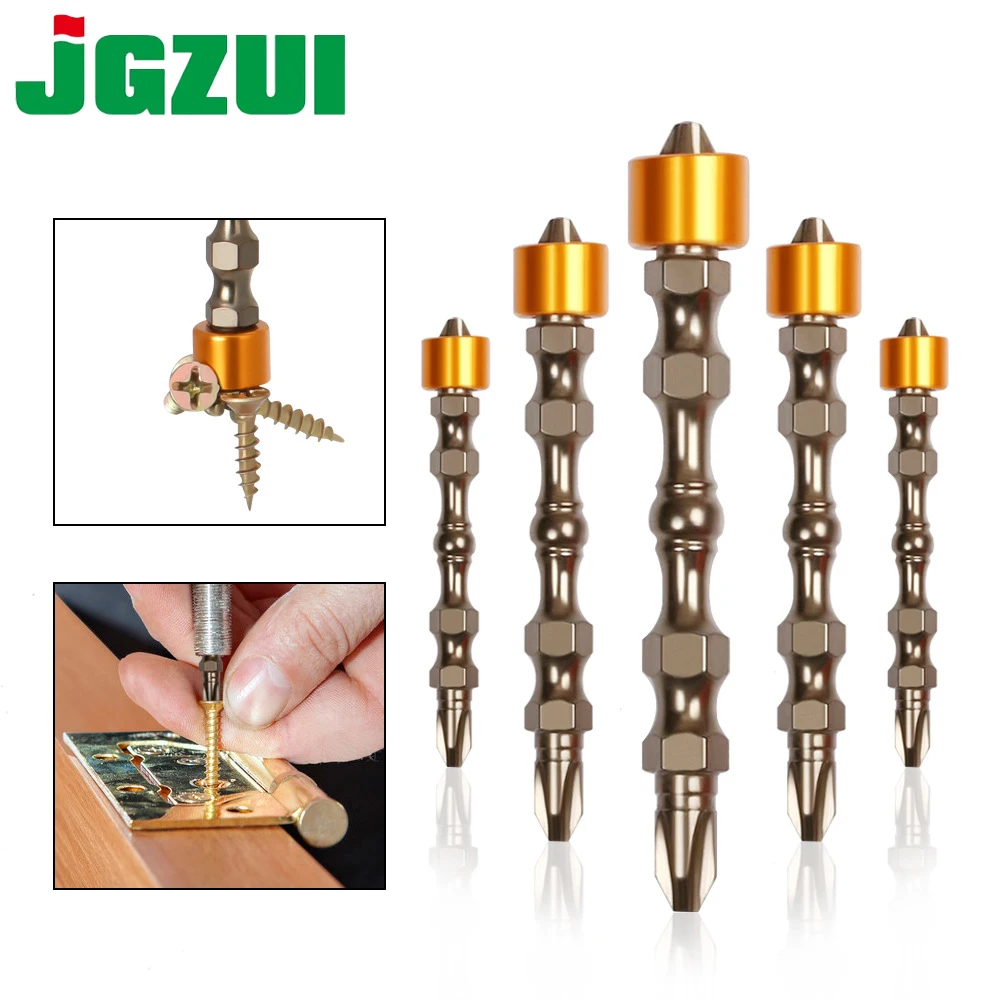JGZUI Phillips Screwdriver Bit With Magnetic Ring High Hardness Single Head Bit For Electric Screwdriver Screw Fastening