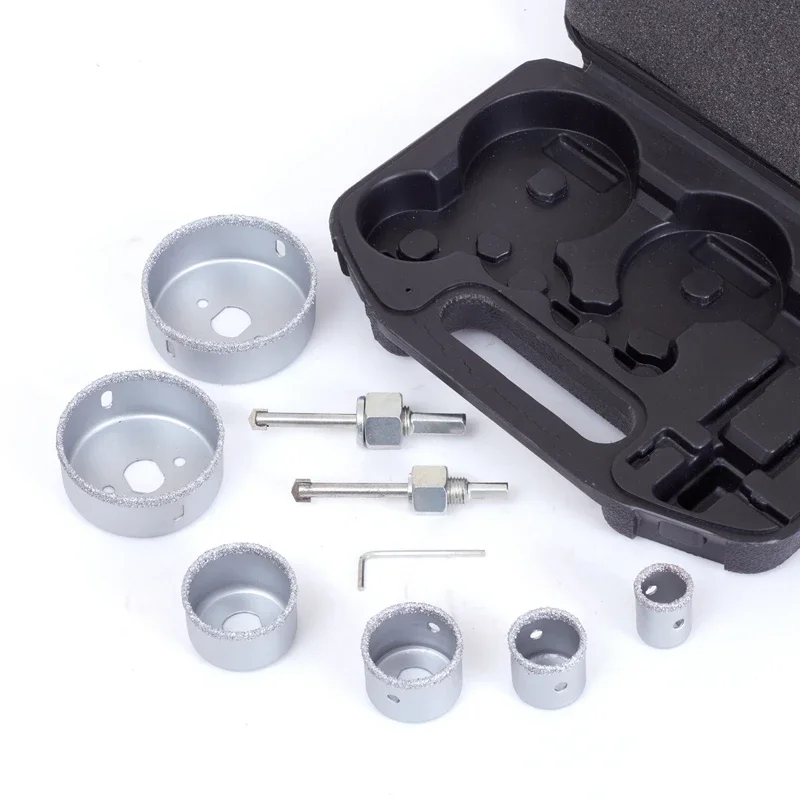 9pcs/set 22mm-73mm carbide alloy hole saw drill bit set tile marble glass ceramic  cutter power tool