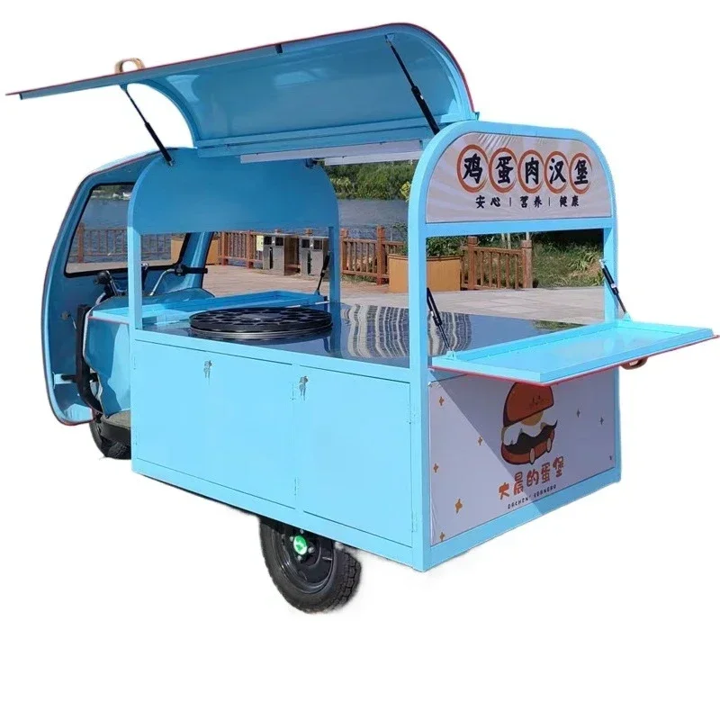Fast food truck multi-functional night market commercial, snack truck electric three wheels