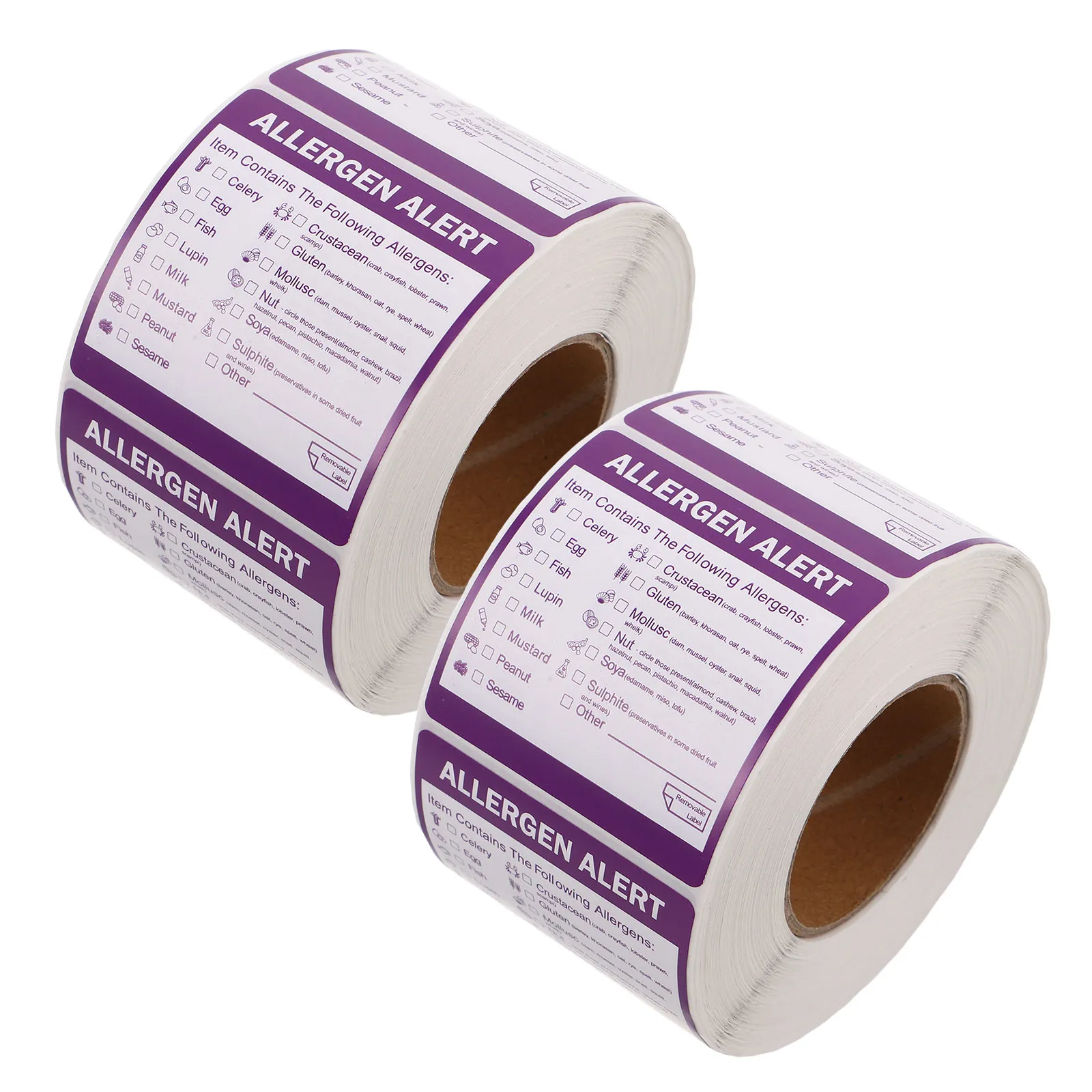 

2 Rolls 2 Inch Allergen Info Labels Food Allergy Caution Stickers for Baking Food Service Allergen Reminder Safety Compliance